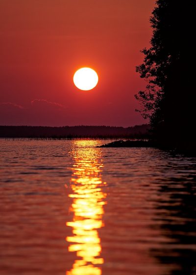landscape sunset over lake